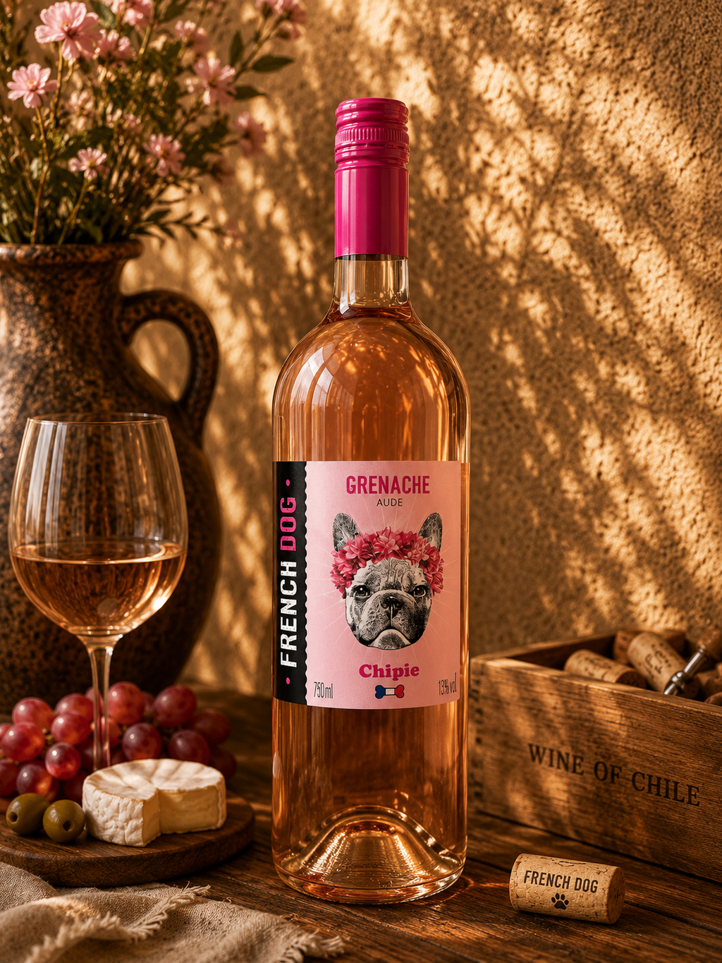 French Dog Grenache Chipie Rosé 750ml | Vinho Rosé Francês