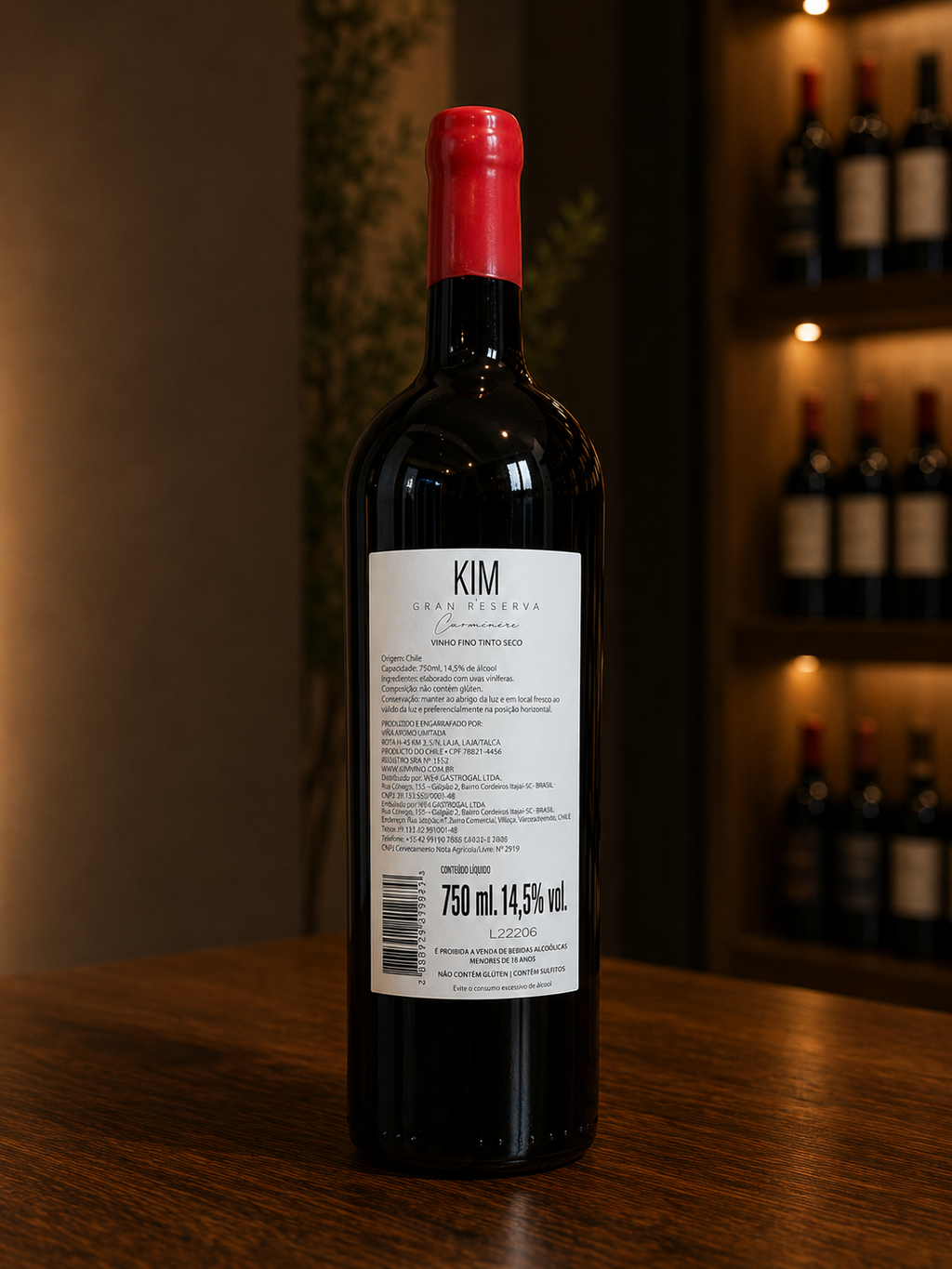 Vinho KIM Gran Reserva Carménère 2022 – 750ml | Chile
