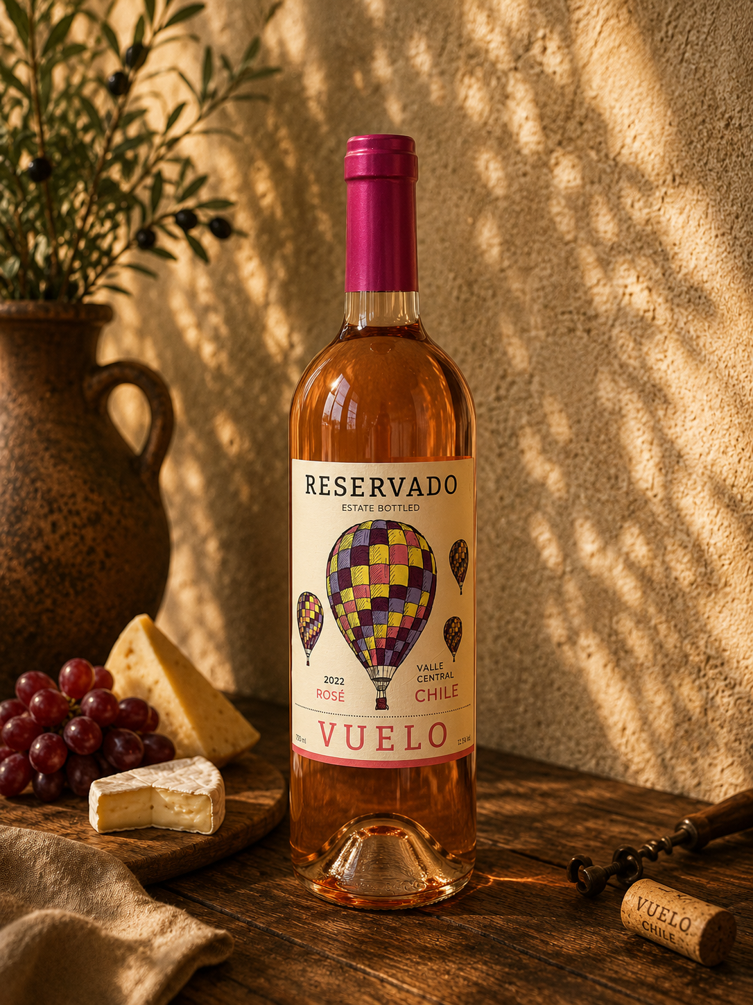 Vinho Rosé Vuelo Reservado Rosé Meio Seco Chileno 750ml