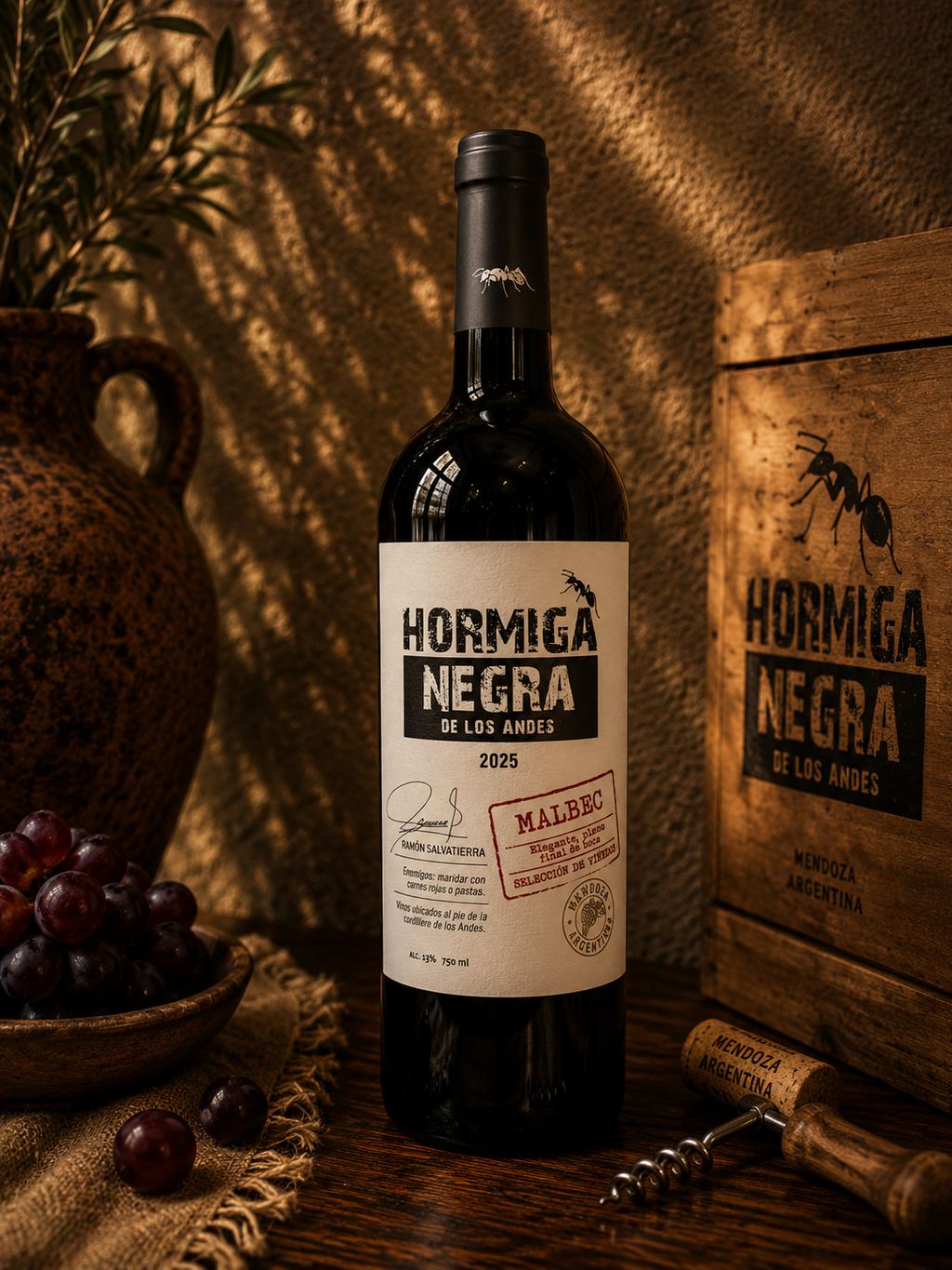 Hormiga Negra Malbec 2025 – Vinho Fino Tinto Seco Argentino 750ml