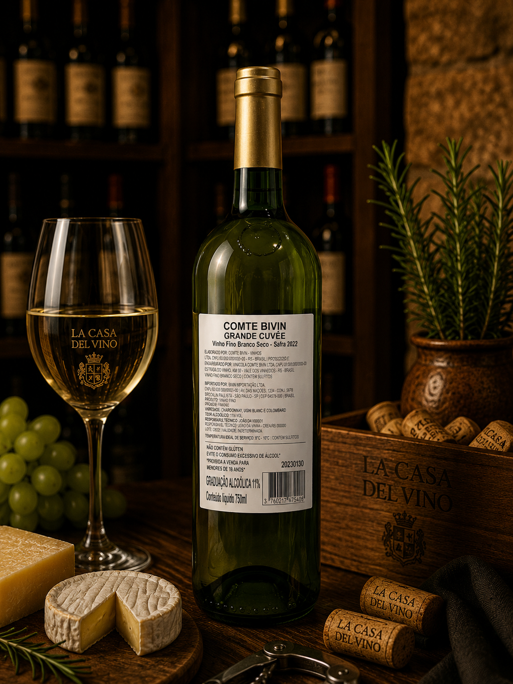 Vinho Branco Seco Comte Bivin Grande Cuvée 2022 - França - 750ml