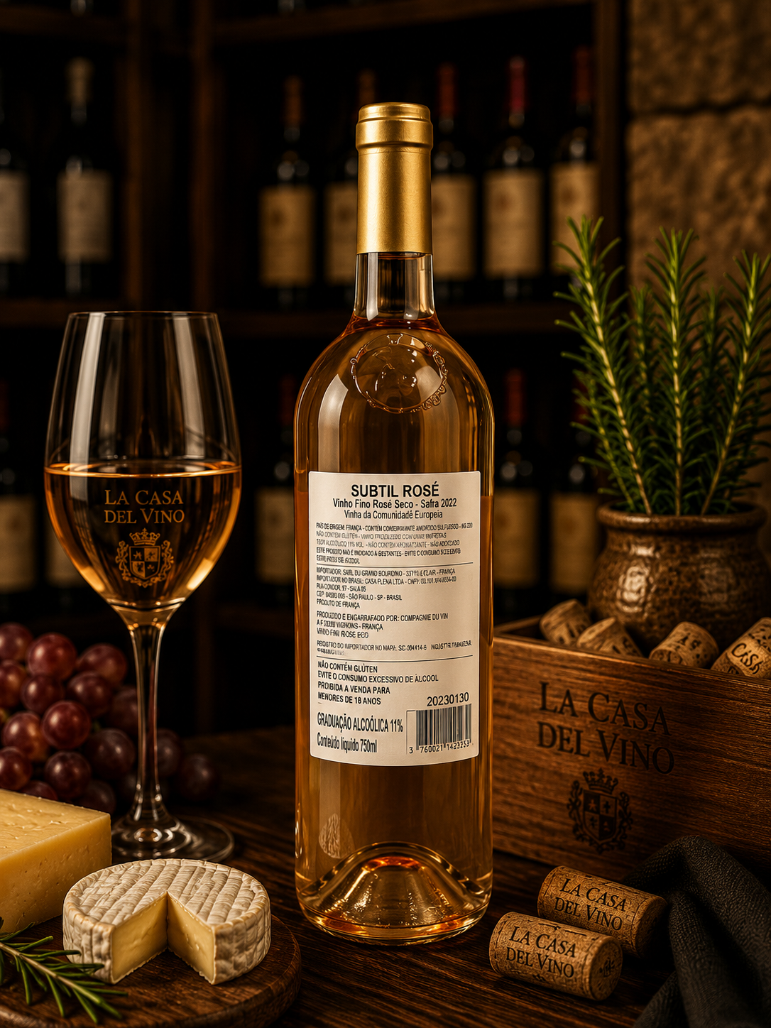 Subtil Rosé 2022 – Vinho Fino Rosé Seco 750ml | França