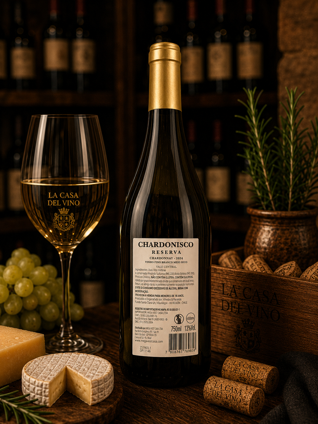 Chardonisco Reserva Chardonnay Branco Meio Seco 2024 750ml