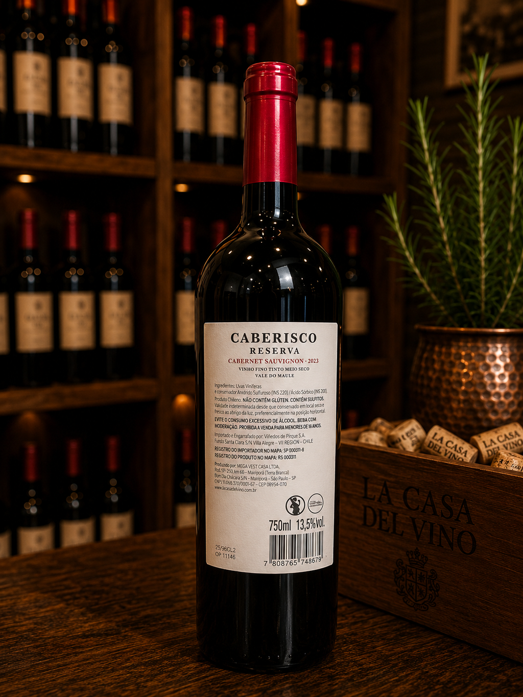 Vinho Tinto Caberisco Reserva Cabernet Sauvignon Chileno 750ml