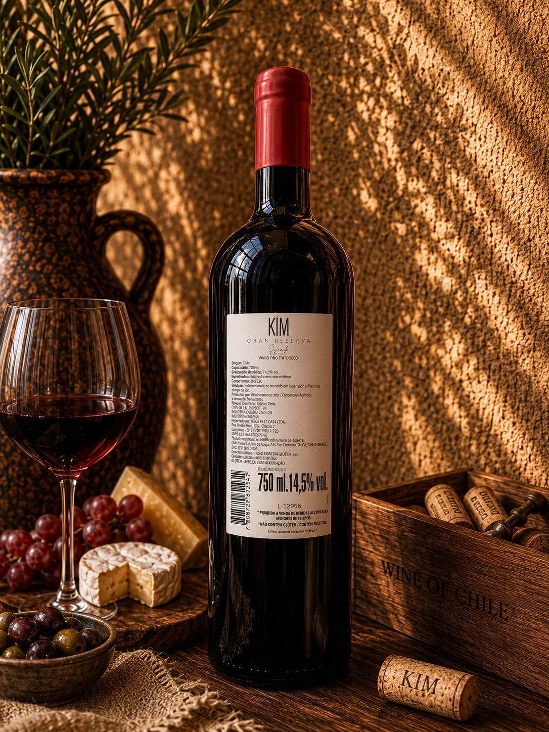 KIM Gran Reserva Syrah 2021 – Vinho Tinto Seco Chileno 750ml