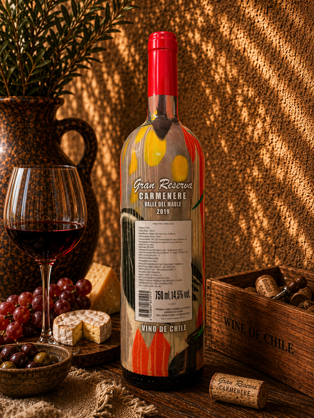 Vinho Tinto Seco KIM Red Gran Reserva Carmenere 2019 - 750ml