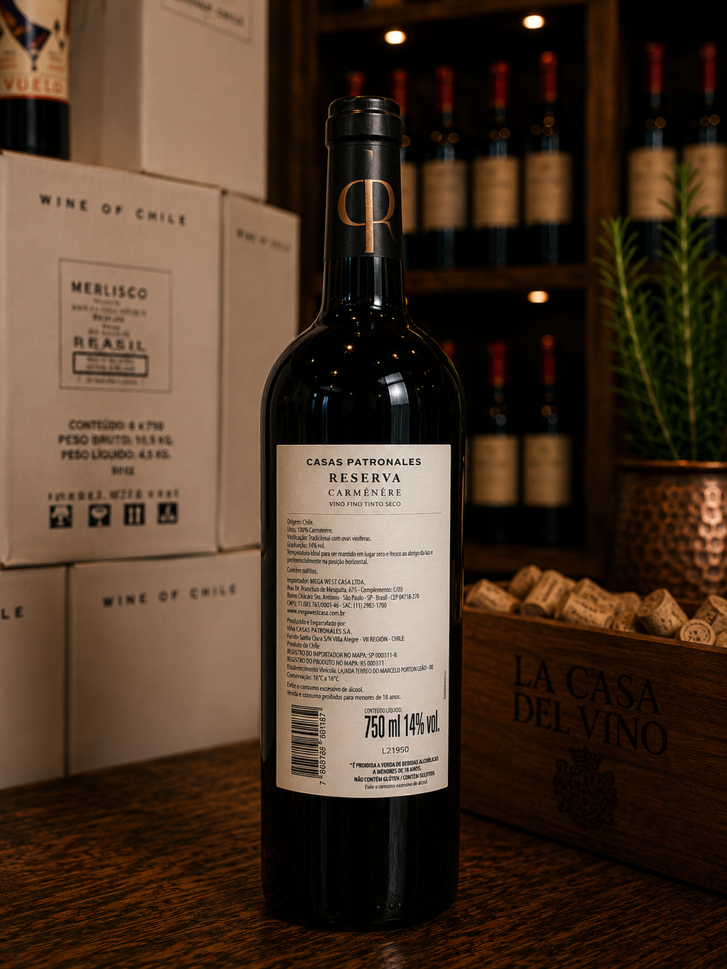 Vinho Tinto Seco Casas Patronales Reserva Cabernet Sauvignon 2022 - 750ml