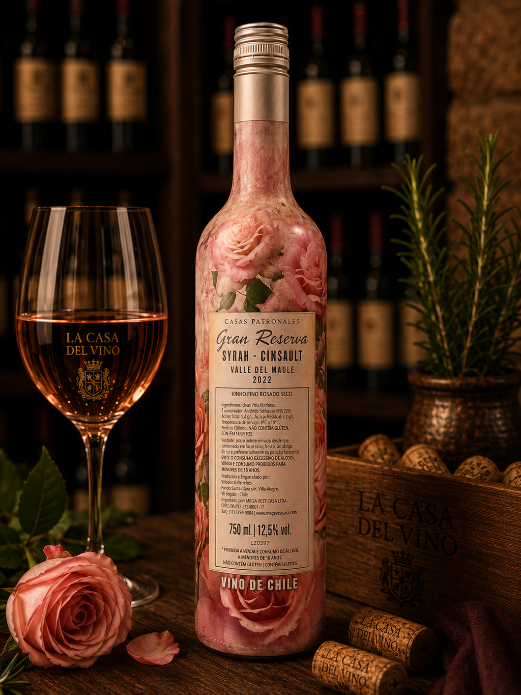 Vinho Rosé Seco KIM Rosés Gran Reserva Syrah & Cinsault 2022 - 750ml