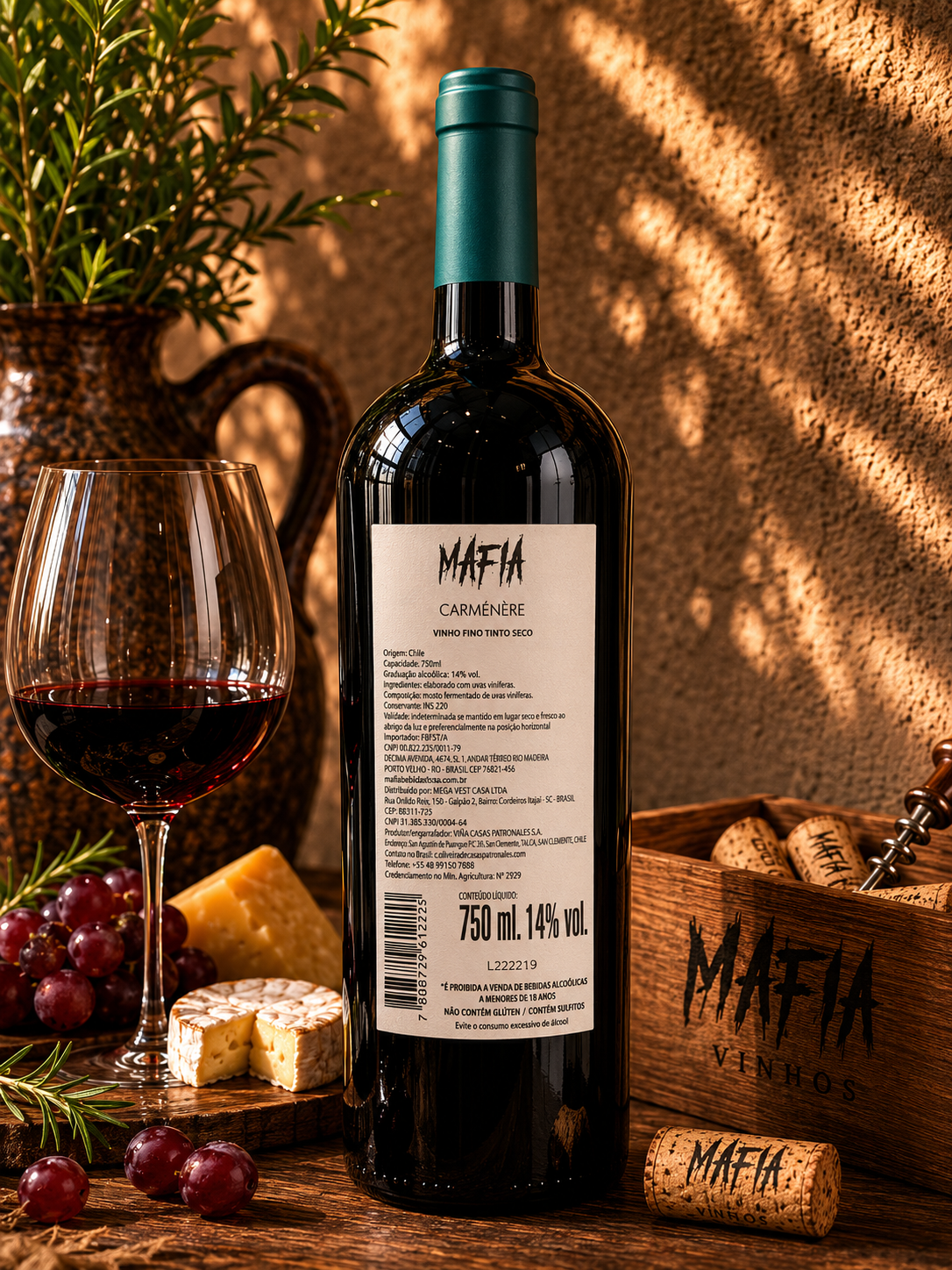 Vinho Tinto Mafia Reserva Carménère Seco 750ml
