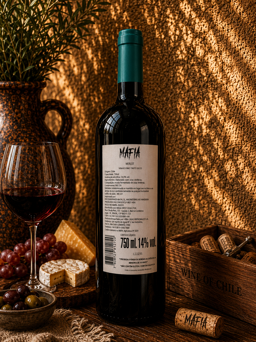 Vinho Tinto Mafia Reserva Merlot Seco 750ml
