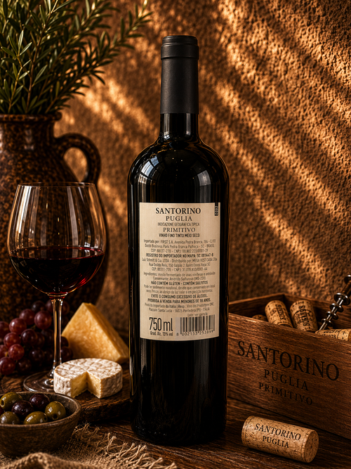 Santorino Primitivo Puglia IGT Reserva Tinto Meio Seco 750ml