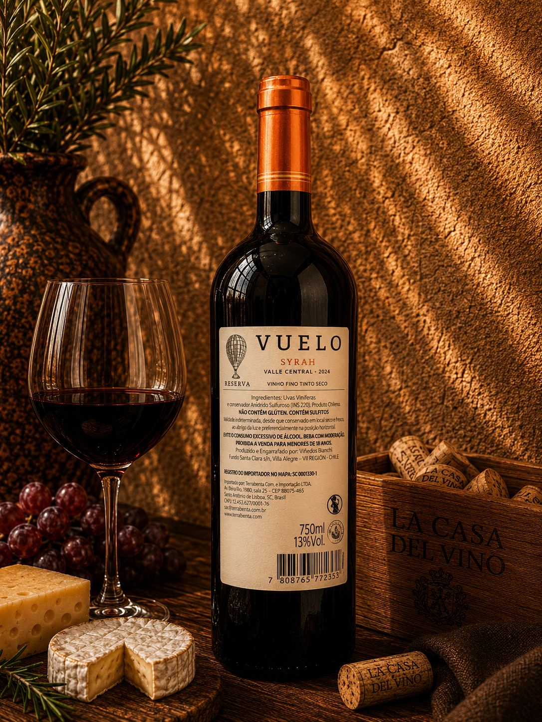 Vuelo Reserva Syrah 2024 – Vinho Tinto Seco Chileno 750ml
