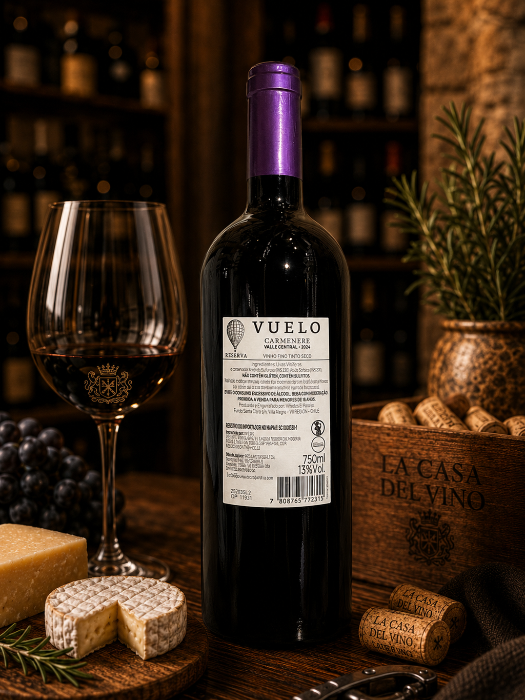 Vuelo Reserva Carménère 2024 – Vinho Tinto Seco Chileno 750ml