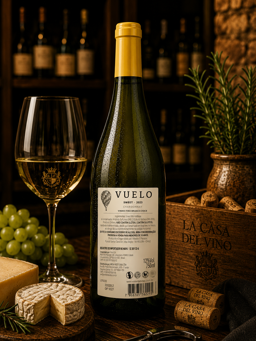 Vuelo Sweet Chardonnay 2023 – Vinho Branco Doce Chileno 750ml