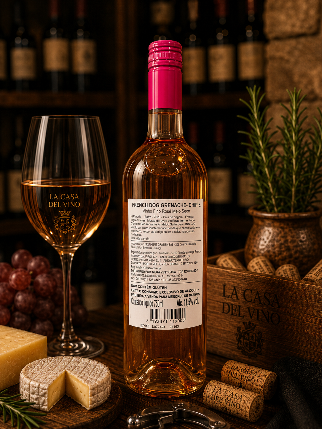 French Dog Grenache Chipie Rosé 750ml | Vinho Rosé Francês